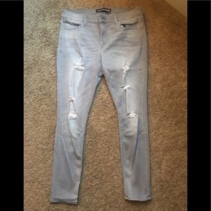 EUC Express distressed grey jean leggings